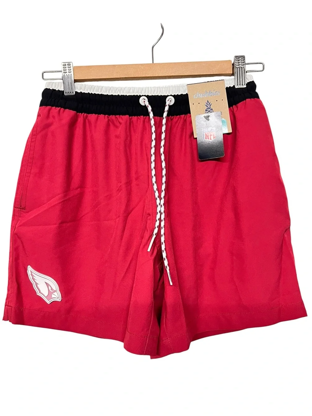 New‎ Chubbies NFL Arizona Cardinals Red and Black Lined Swim Shorts Trunks 5.5”